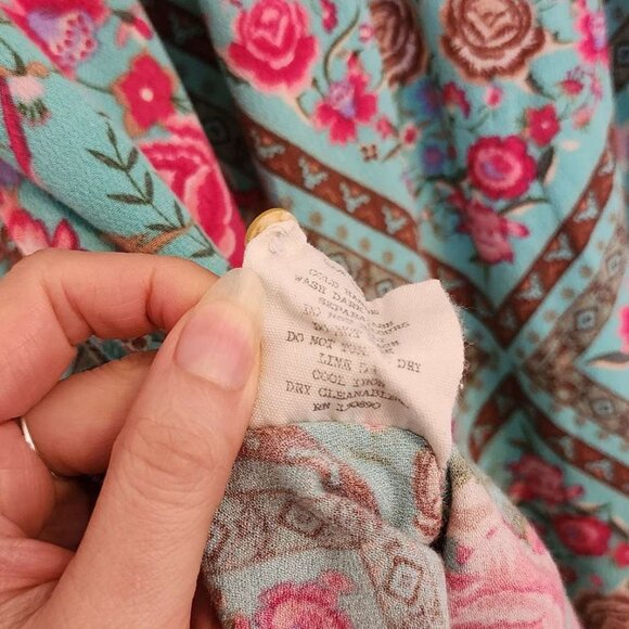 Spell & the Gypsy Collective Designs Babushka Turquoise Blouse XS b90 - Picture 7 of 8